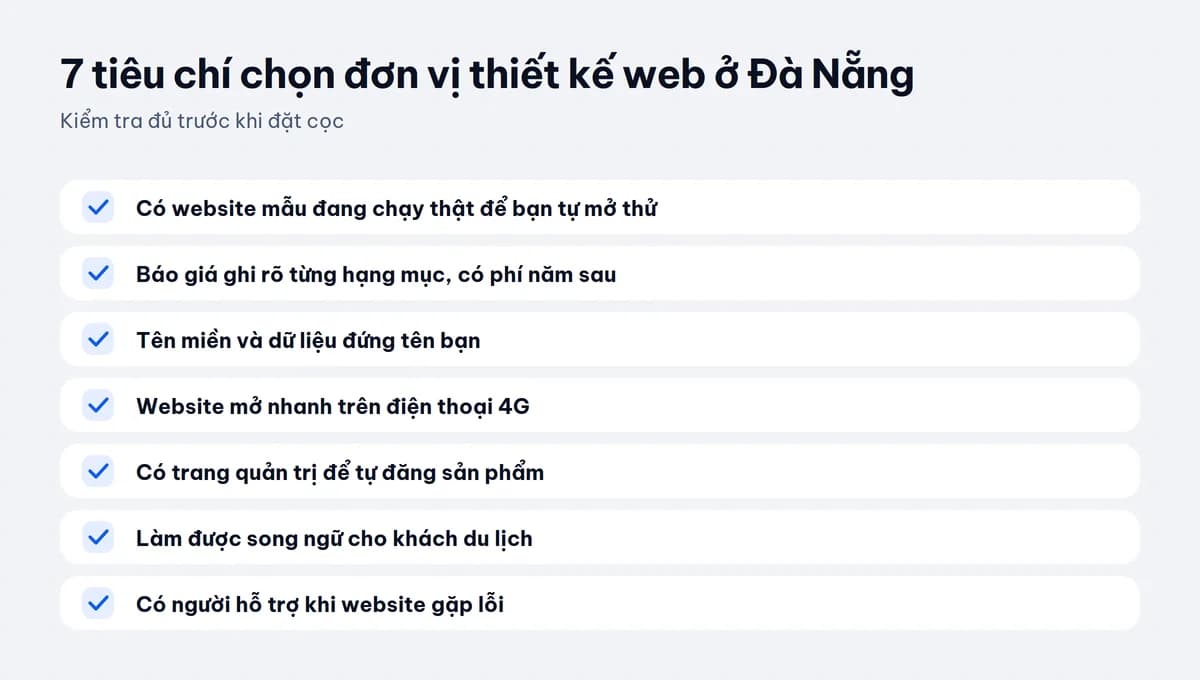 7 tiêu chí chọn đơn vị thiết kế web ở Đà Nẵng