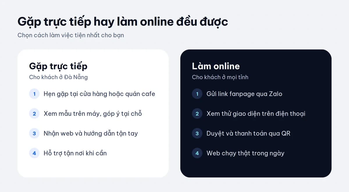 Gặp trực tiếp hay làm online khi thiết kế website