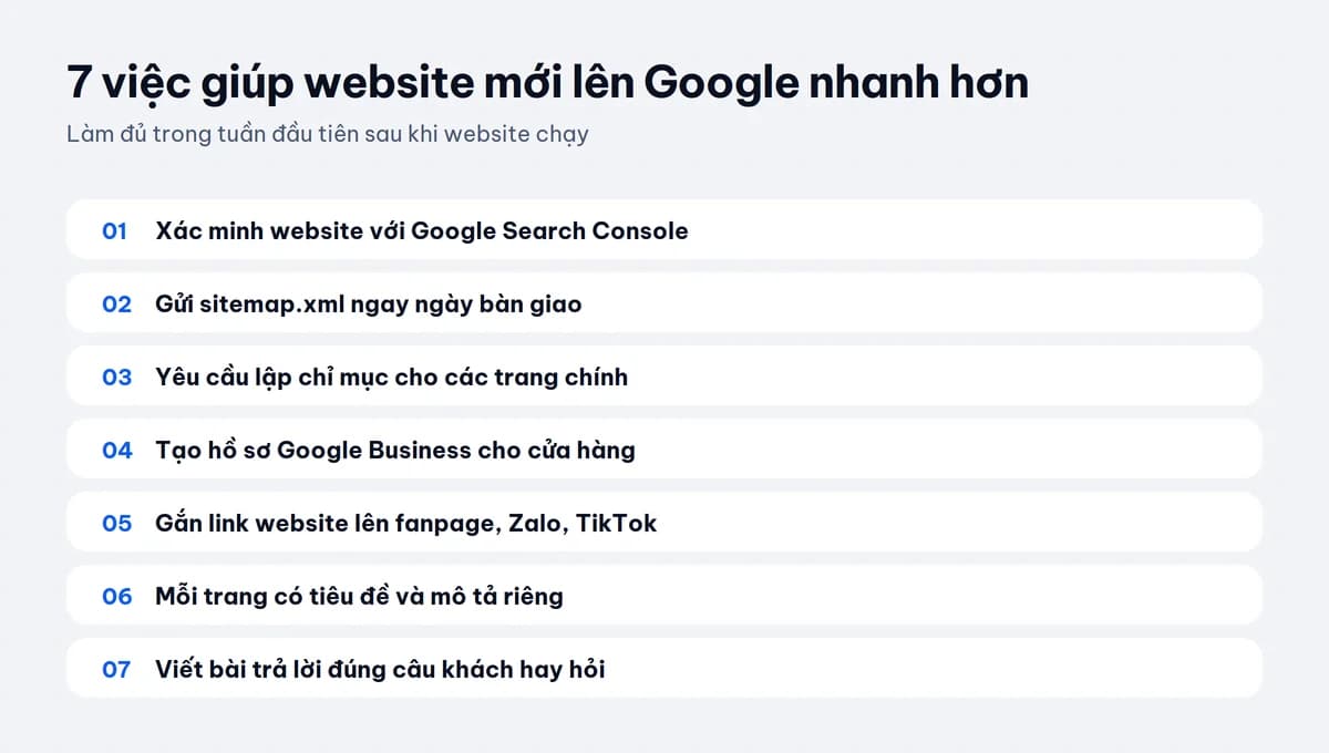 7 việc giúp website mới lên Google nhanh hơn